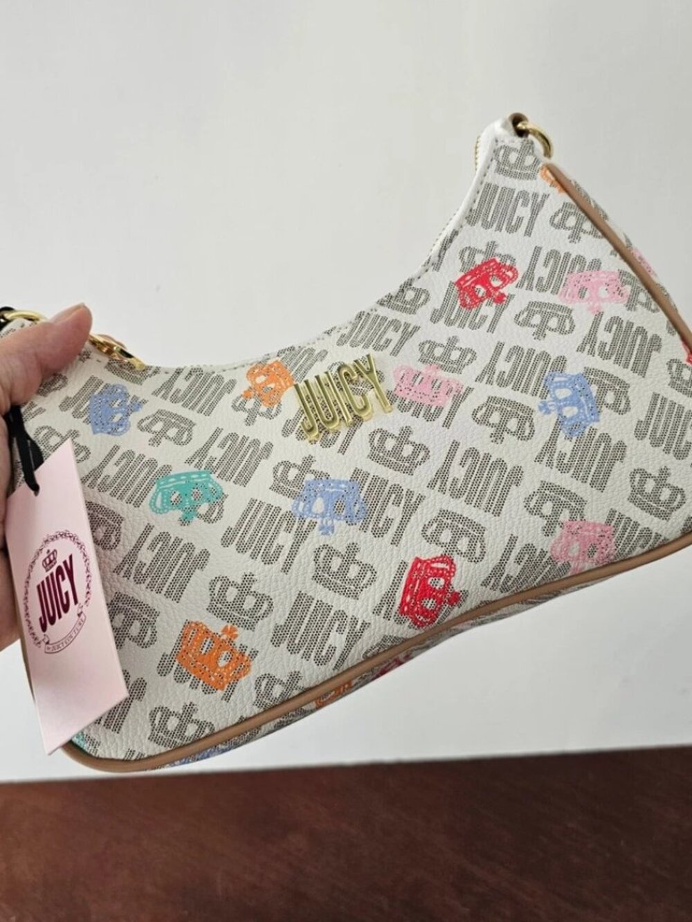NWT Juicy Couture Crown Multicolor Pouchette - Picture 2 of 7